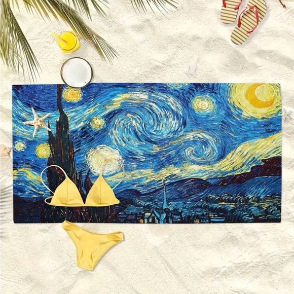 The Starry Night Beach Towel Beach & Bath Use NIP - Picture 3 of 7